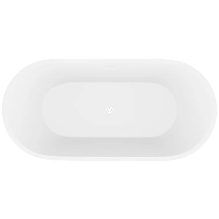 Rossetto 66.8'' x 24.25'' Freestanding Soaking Solid Surface Bathtub