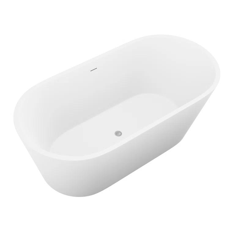 Rossetto 66.8'' x 24.25'' Freestanding Soaking Solid Surface Bathtub