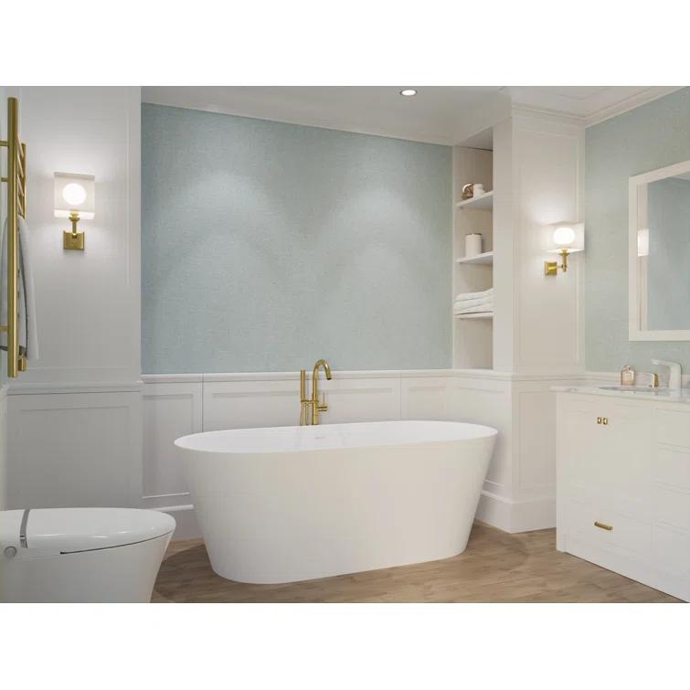 Rossetto 66.8'' x 24.25'' Freestanding Soaking Solid Surface Bathtub