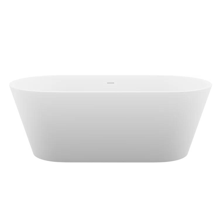Rossetto 66.8'' x 24.25'' Freestanding Soaking Solid Surface Bathtub