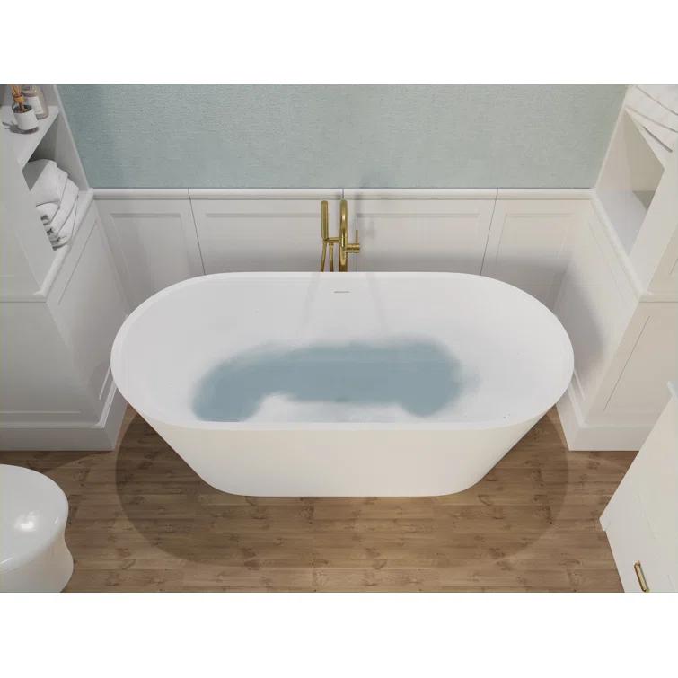 Rossetto 66.8'' x 24.25'' Freestanding Soaking Solid Surface Bathtub