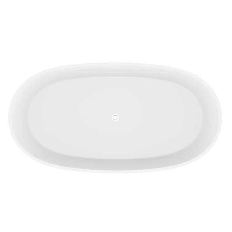 Roccia 62'' x 32'' Freestanding Soaking Solid Surface Bathtub
