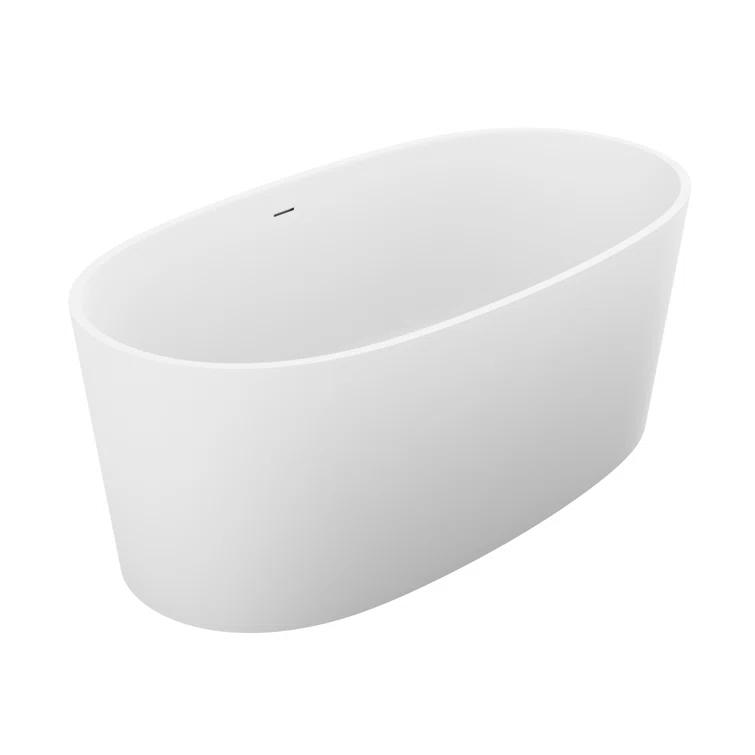 Roccia 62'' x 32'' Freestanding Soaking Solid Surface Bathtub
