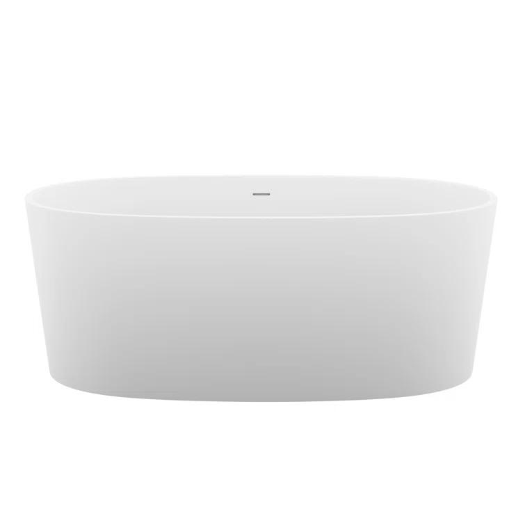 Roccia 62'' x 32'' Freestanding Soaking Solid Surface Bathtub