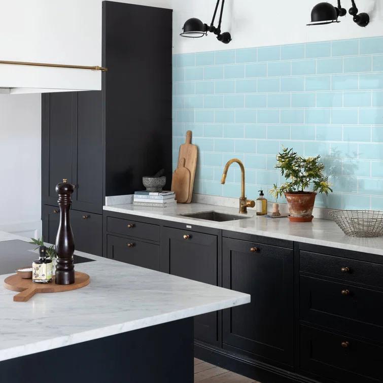 3'' W x 6'' L Glass Peel and Stick Subway Tile