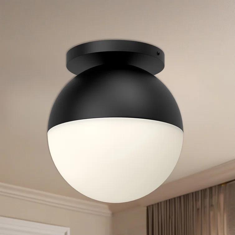 Monae Single Light Glass Flush Mount