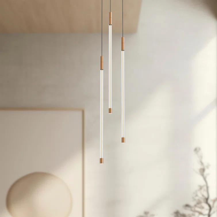 Motif 3 - Light Brushed Gold LED Cluster Pendant