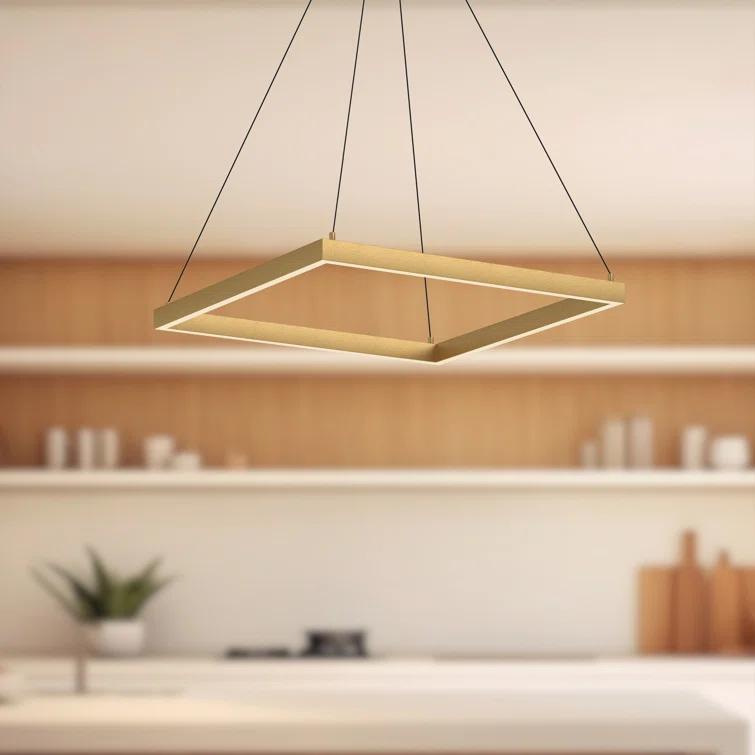 Piazza 1 - Light Brushed Gold LED Single Pendant
