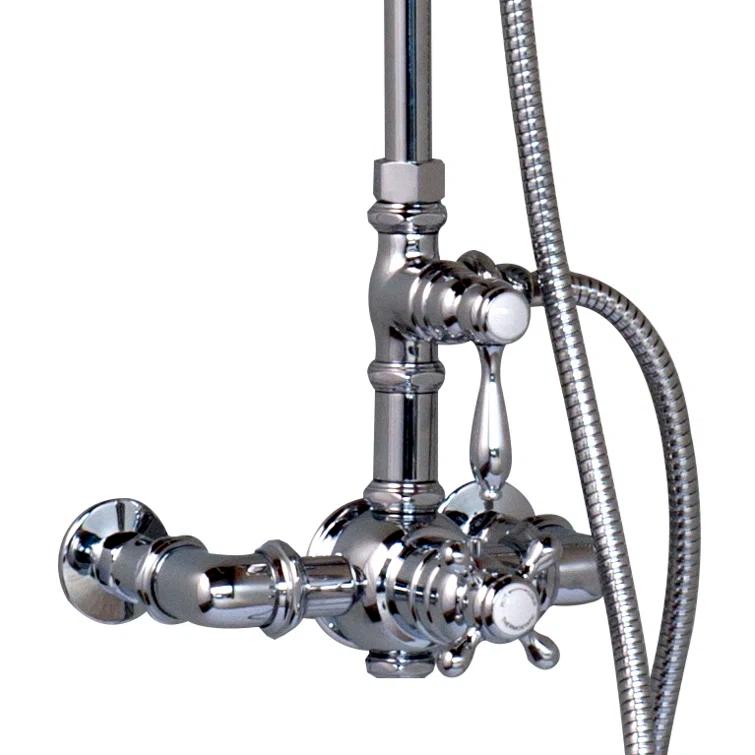 Exposed Thermostatic Shower System 36" Wall Mounted with 1.75 GPM Handshower and Lever/Cross Handles