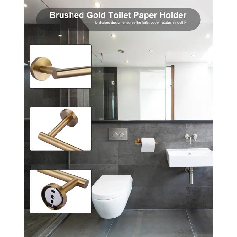 3-Piece Bath Hardware Set With Mounting Hardware With Towel Ring, Towel Hook And Toilet Paper Holder In