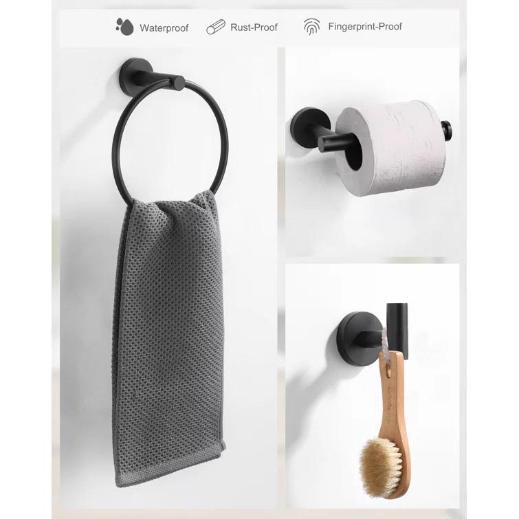 ARCORA AR5210163B 3-Piece Bath Hardware Set With Mounting Hardware With Towel Ring, Towel Hook And Toilet Paper Holder In