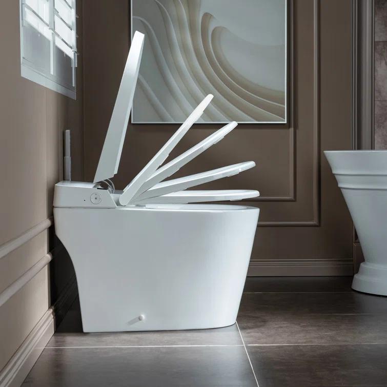 Auto Open/Close Tankless Smart Bidet Toilet with Auto Flush, Foot Sensor Function, Heated Seat,Dryer