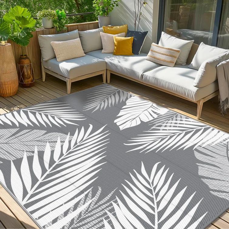 Lunceford Outdoor Rug for Patio Clearance, Waterproof Mat,Reversible Plastic Camping Rugs