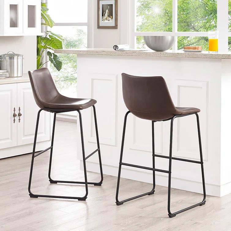 Hokku Designs Mayeu Upholstered Counter Stool (Set of 2)