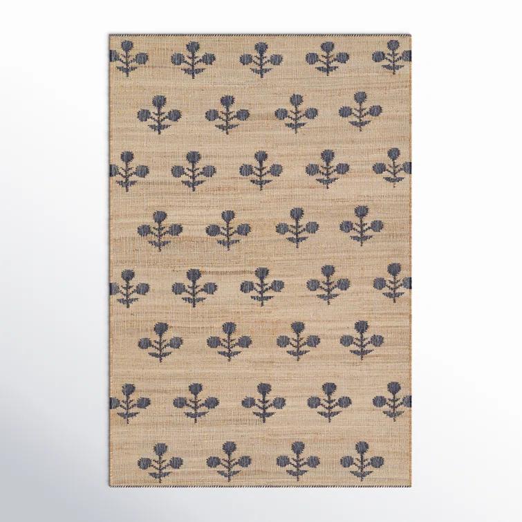 Erin Gates by Momeni Orchard Bloom Blue Hand Woven Wool and Jute Area Rug