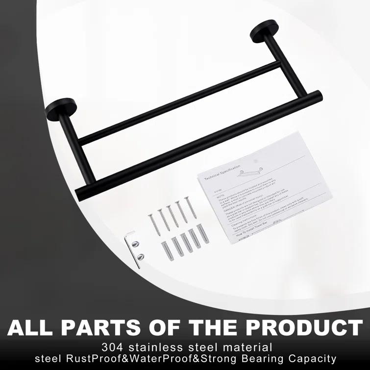 SUS 304 Stainless Steel Bathroom Double Towel Bar, Wall Mount Towel Holder For Bathroom