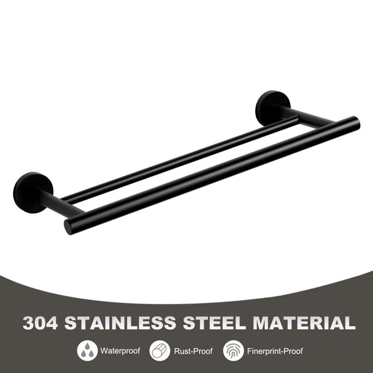 SUS 304 Stainless Steel Bathroom Double Towel Bar, Wall Mount Towel Holder For Bathroom