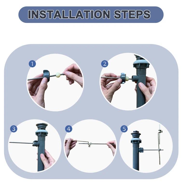 Lift Rod Bathroom Sink Drain with Overflow