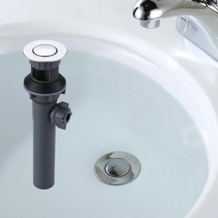 Lift Rod Bathroom Sink Drain with Overflow