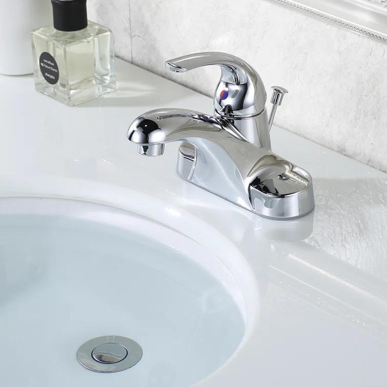 Lift Rod Bathroom Sink Drain with Overflow