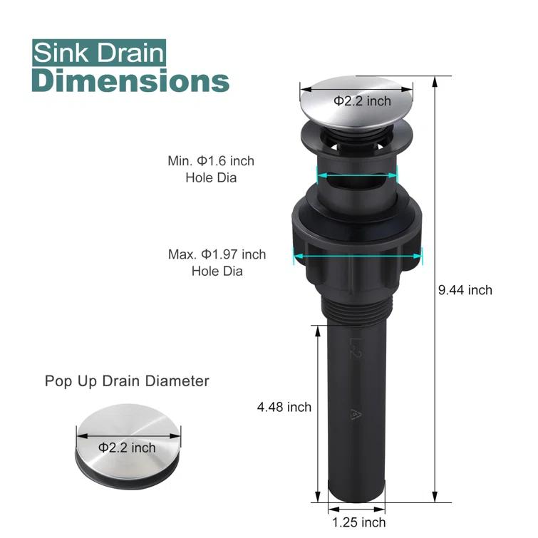 Pop-Up Bathroom Sink Drain with Overflow( 2Pack)