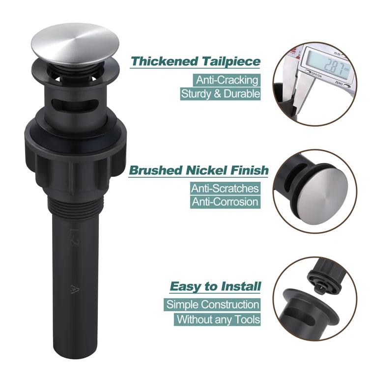 Pop-Up Bathroom Sink Drain with Overflow( 2Pack)