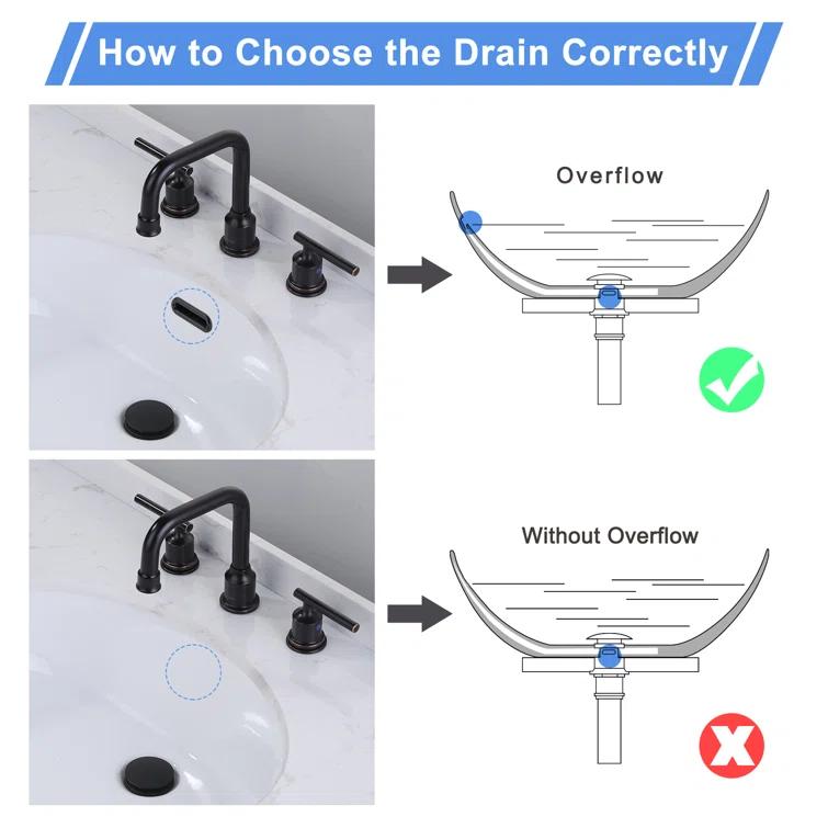 Pop-Up Bathroom Sink Drain with Overflow( 2Pack)