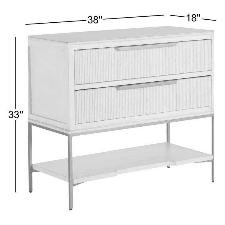 Gabby Riggs 38'' W Metal Nightstand