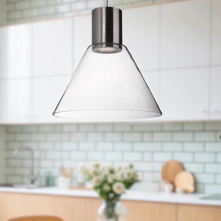 Kuzco Lighting Vanier 1 - Light Brushed Nickel LED Single Pendant