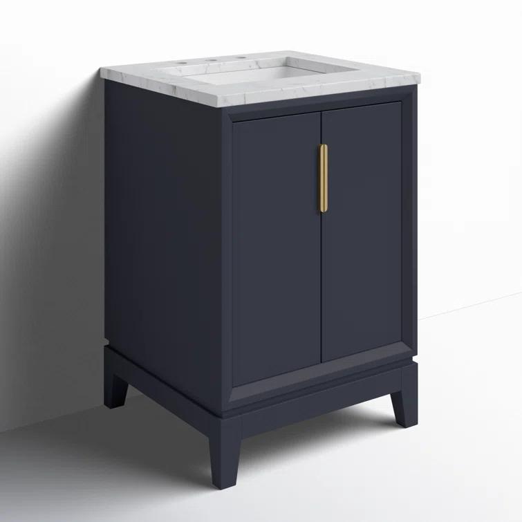 Elizabeth Collection 24 in. Bath Vanity in Monarch Blue With Vanity Top in Carrara White Marble - Vanity Only
