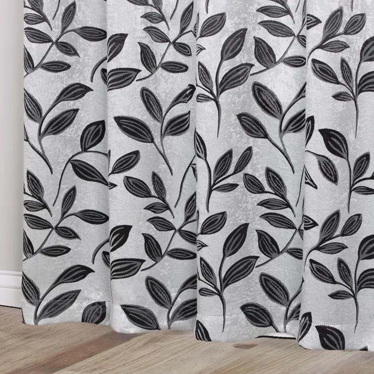 Superior Modern Bohemian Leaves Polyester Machine Washable Room Darkening Blackout Curtains by Superior (Set of 2)