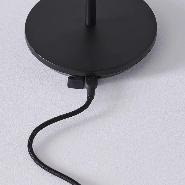 Black Rechargeable LED Outdoor Table Lamp with 3-Way Switch