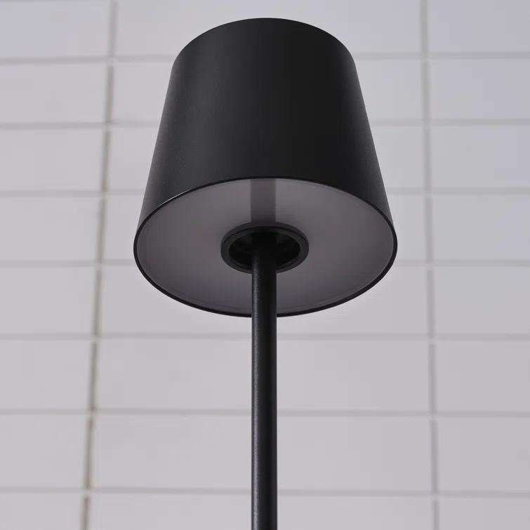 Black Rechargeable LED Outdoor Table Lamp with 3-Way Switch