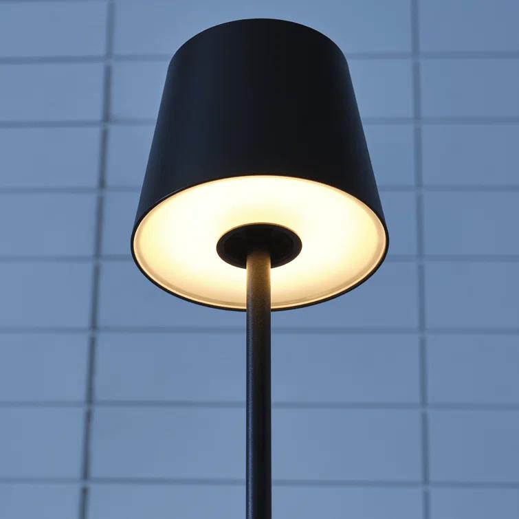 Black Rechargeable LED Outdoor Table Lamp with 3-Way Switch