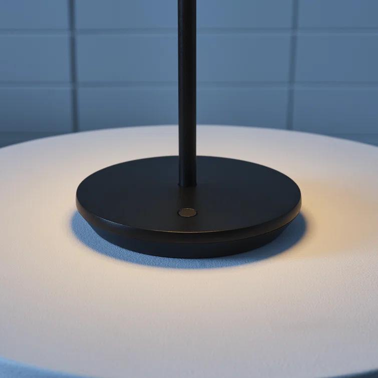 Black Rechargeable LED Outdoor Table Lamp with 3-Way Switch