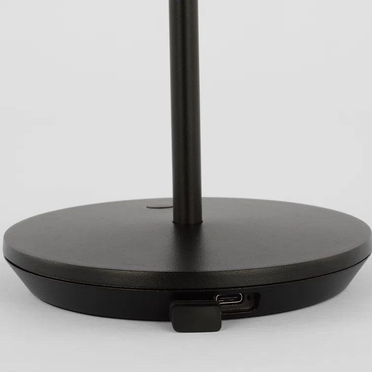 Black Rechargeable LED Outdoor Table Lamp with 3-Way Switch