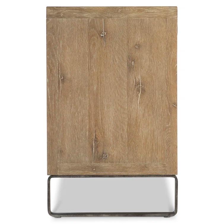 Tribeca Light Brown Oak Buffet with Steel Legs