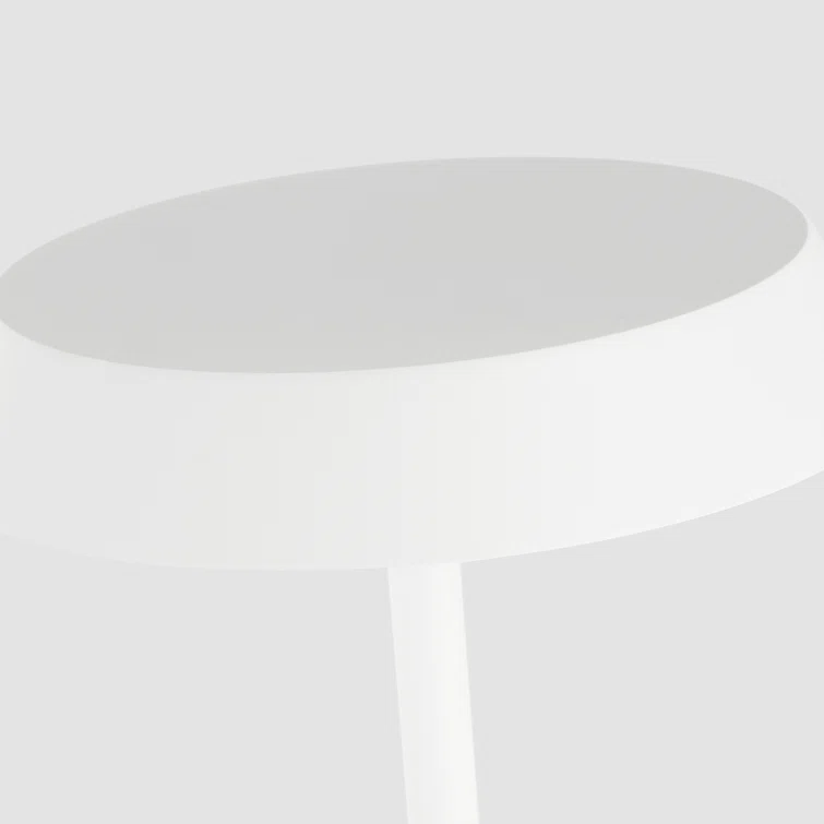 Matte White Outdoor Rechargeable LED Floor Lamp with Aluminum Shade