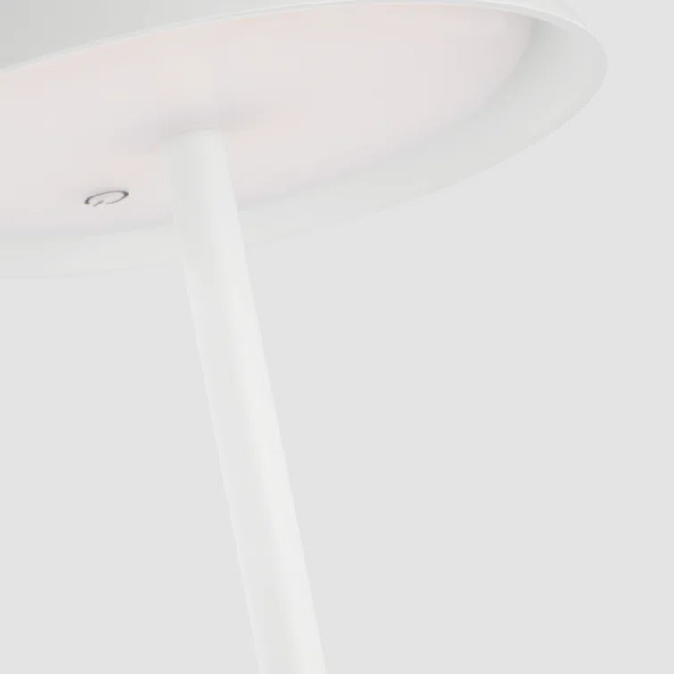 Matte White Outdoor Rechargeable LED Floor Lamp with Aluminum Shade