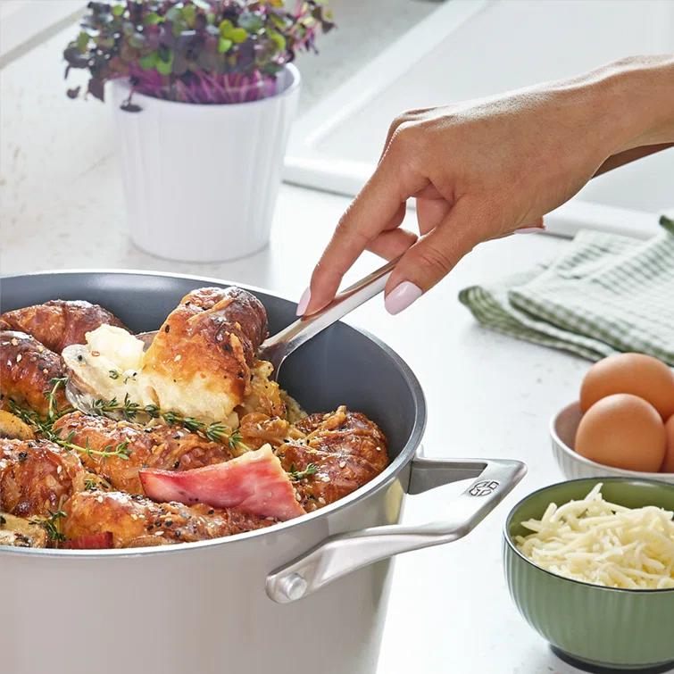 Calphalon Calphalon  Premier Ceramic Nonstick 7-Qt. Dutch Oven with Lid, Mushroom Gray