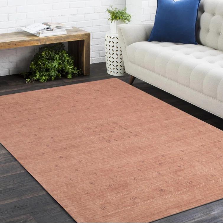 Cyrena Hand-Loomed Wool Rug - Peach / 9' x 12'