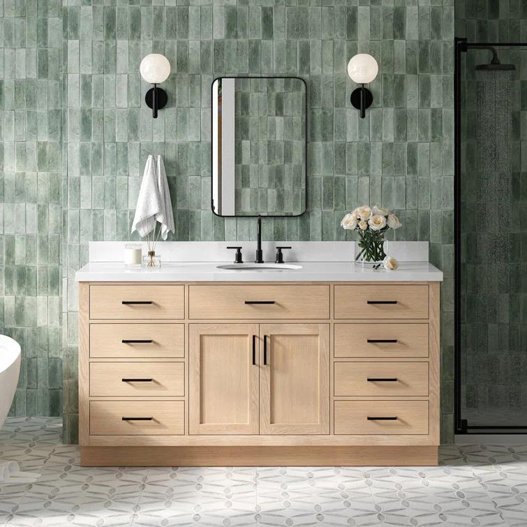 Hepburn 66 in. W x 21.5 in. D x 34.5 in. H Bath Vanity Cabinet without Top in Oak