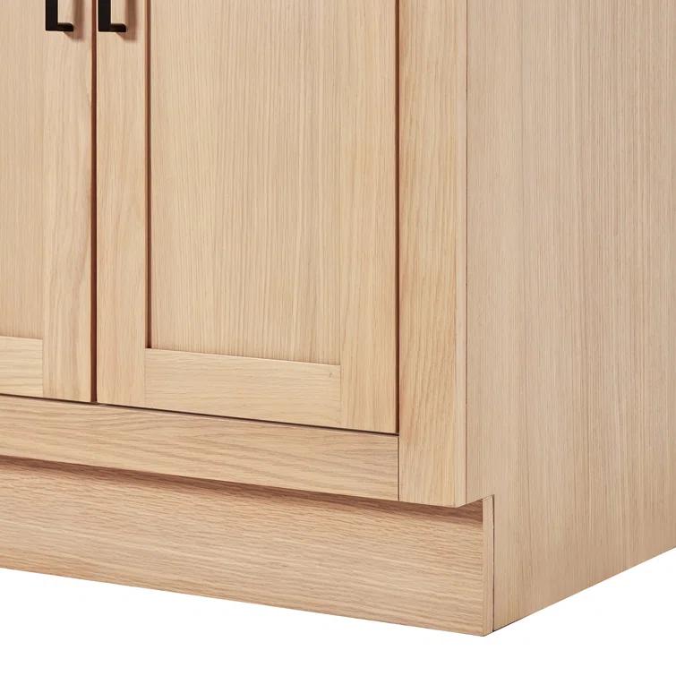 Tidworth 66'' Solid Wood Double Bathroom Vanity with 1.5'' Carrara Quartz Top, Rectangular Sinks