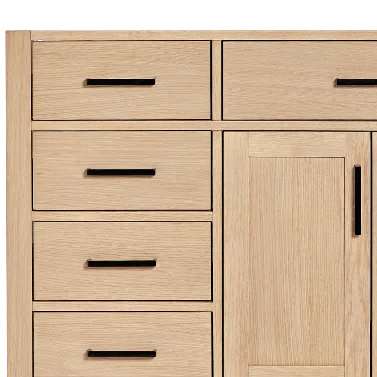 Wildon Home® Tidworth 42'' Solid Wood Single Bathroom Vanity with 1.5'' Carrara Quartz Top, Right Offset Rectangular Sink