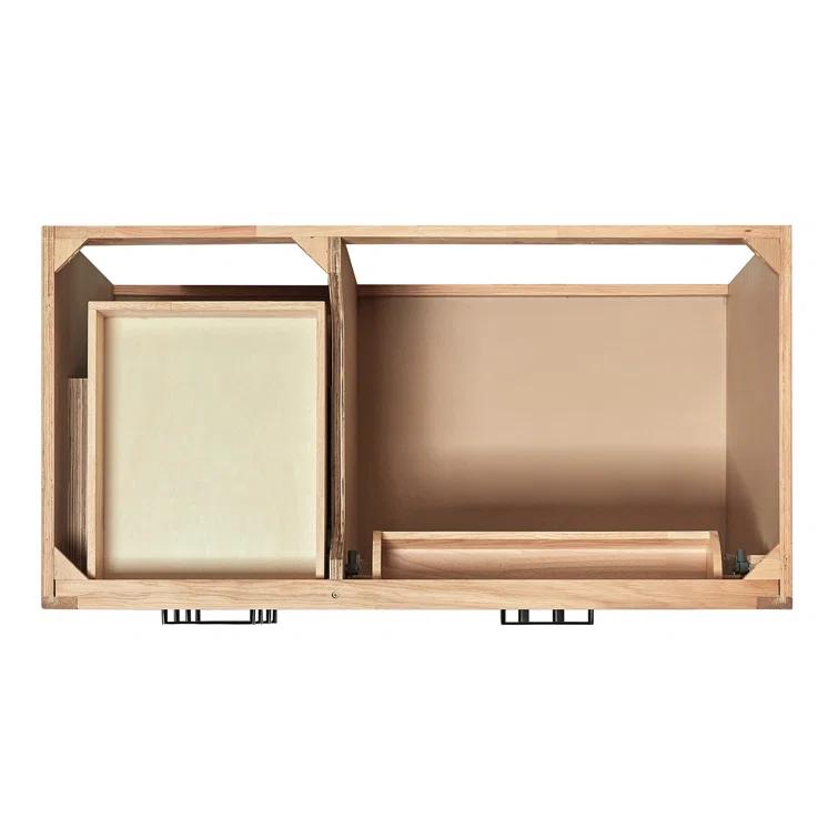 Wildon Home® Tidworth 42'' Solid Wood Single Bathroom Vanity with 1.5'' Carrara Quartz Top, Right Offset Rectangular Sink