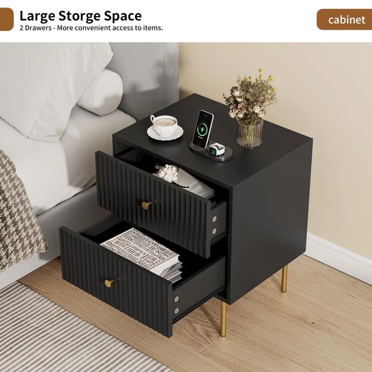 Nightstand With 2 Drawers (Set of 2)