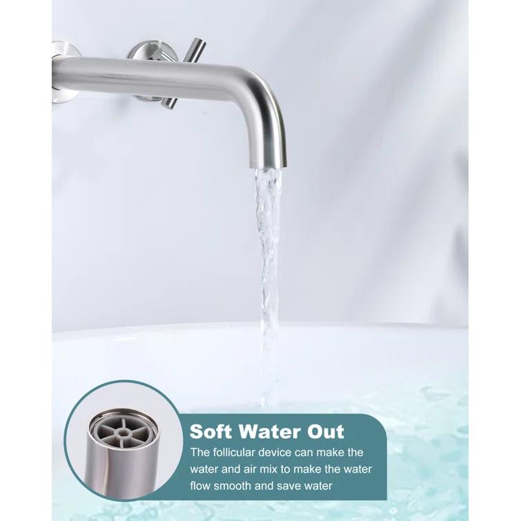 2-Handle Wall Mounted Cross Handle Antique Bathtub Roman Tub Faucet