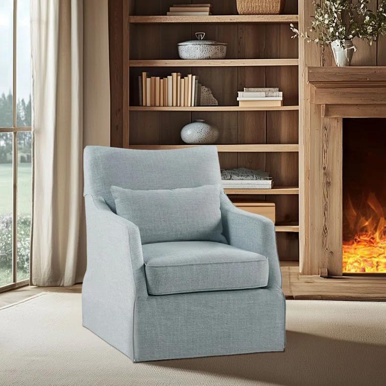 Martha Stewart London 360°Swivel Armchair with Lumbar Pillow
