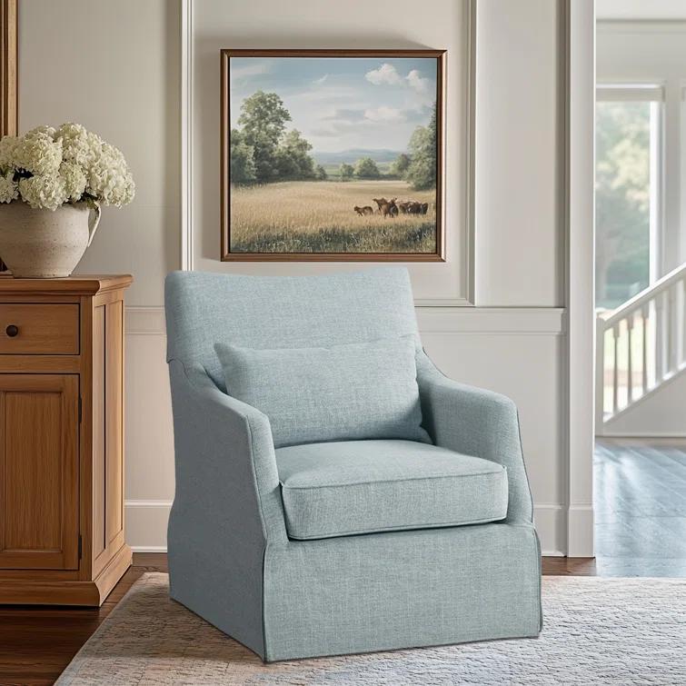 Martha Stewart London 360°Swivel Armchair with Lumbar Pillow