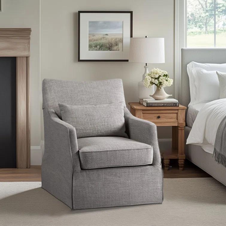 Martha Stewart London 360°Swivel Armchair with Lumbar Pillow